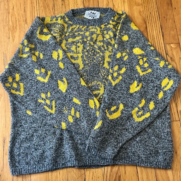 In Charge USA Vintage Leopard Jaguar Cheetah Figure Knit Sweater, Animal Print - Picture 7 of 12